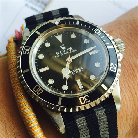 mens vintage rolex submariner nylon band|rolex submariner with nato strap.